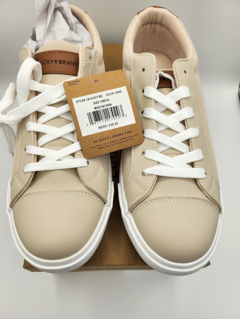 Lucky Brand Bone/Cream Low-Top Sneakers Size 10M/11W